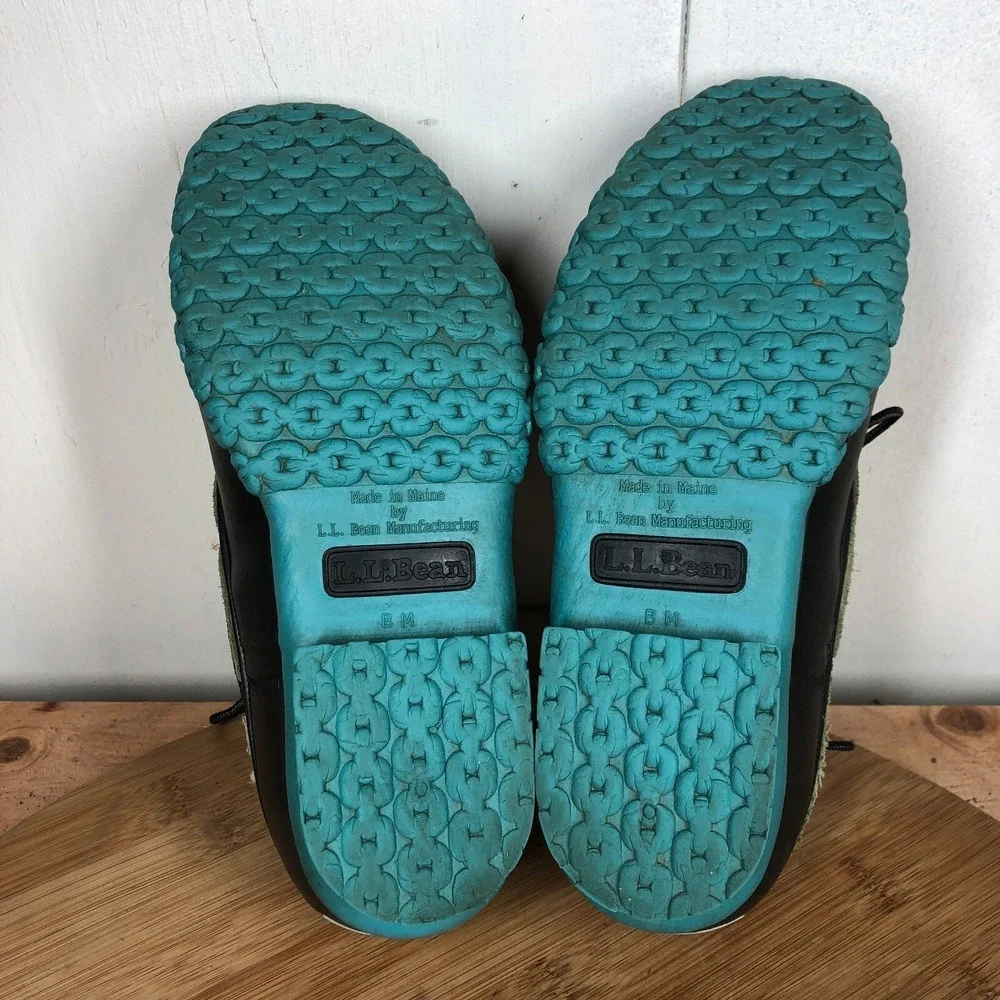 ll Bean moc Boots Womens 6 shoes green blue waterproof ankle boots